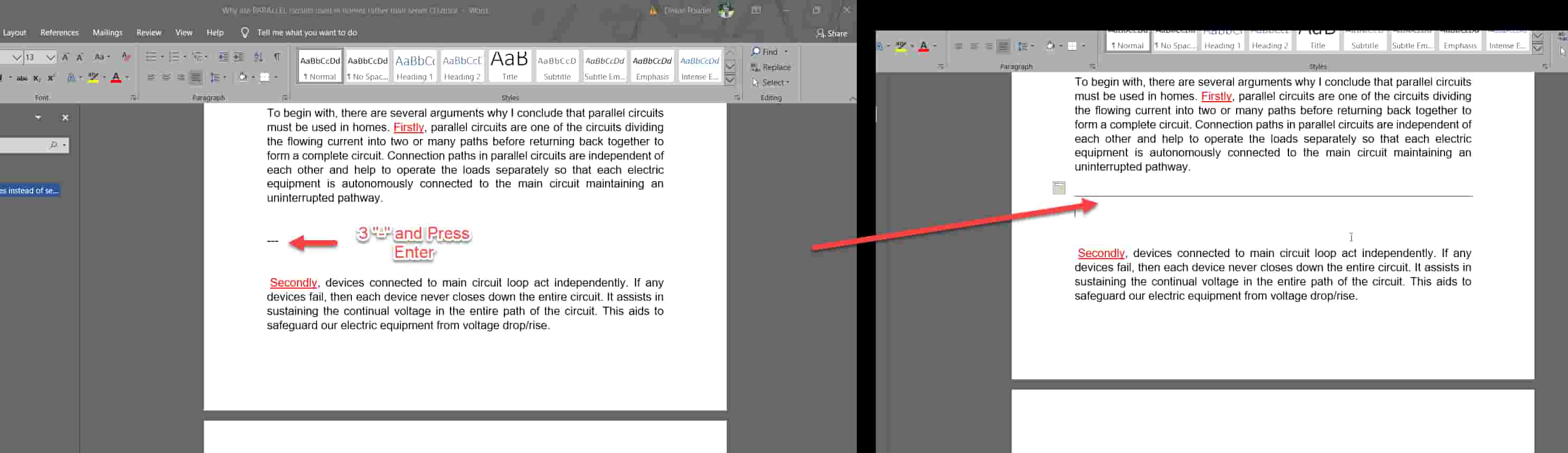 How To Draw Break Line In Word